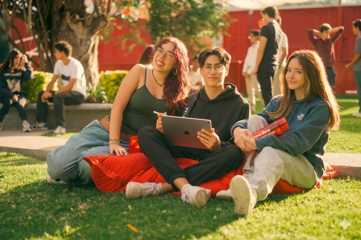 Estudiantes en el campus — Preparatoria Libre de Negocios